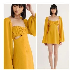 Rumer | 70s Vintage Vibes Delilah Cut Out Balloon Sleeve Mini Dress  | XS